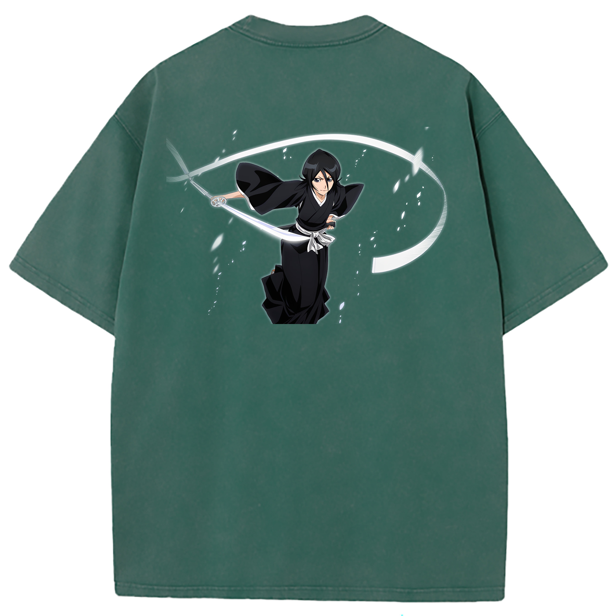（画像用） ブリーチ 朽木ルキア BLEACH Kuchiki Rukia 綿100% ヴィンテージ風 半袖Tシャツ（背面プリント）